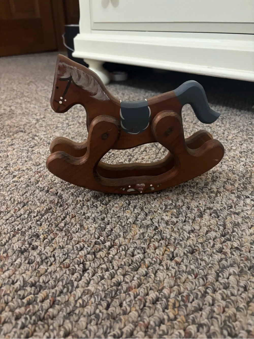Mini Wooden Brown Rocking Horse